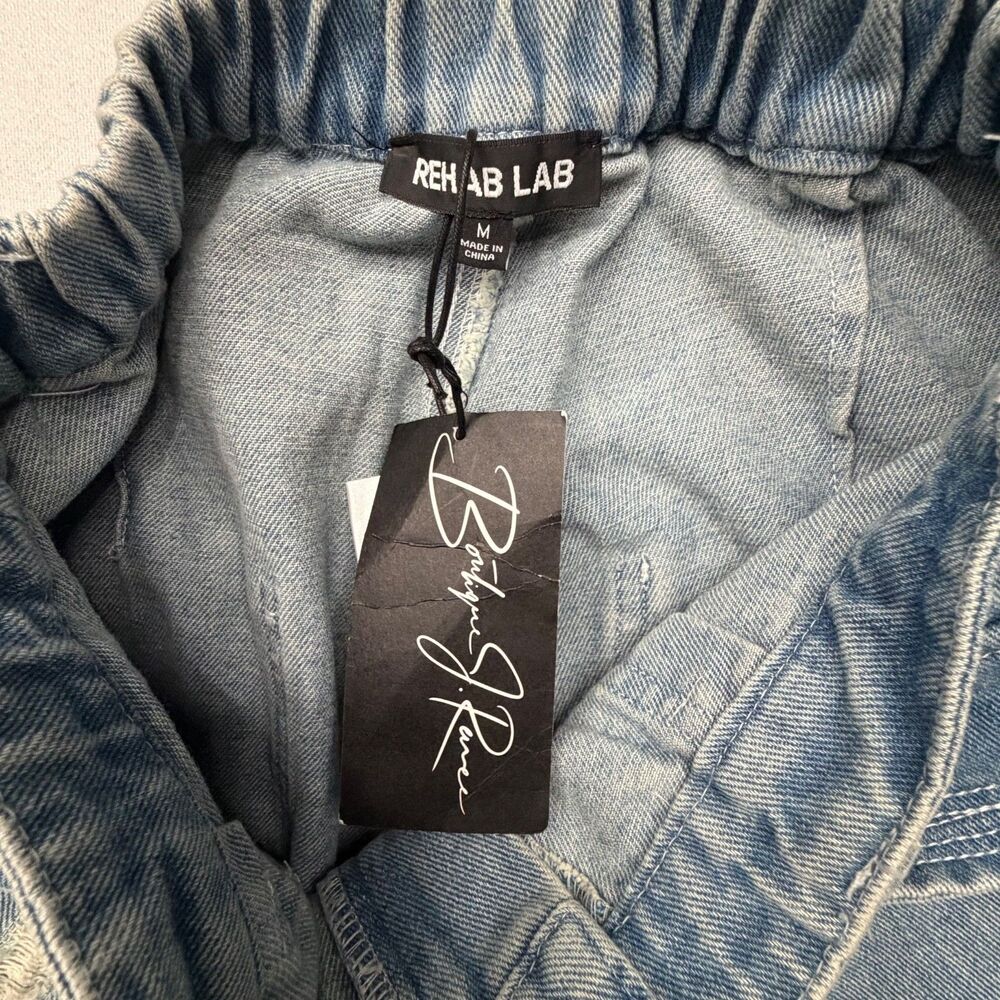 Rehab Lab Drop Crotch Jeans Womens Med Distressed Pockets - Picture 8 of 10